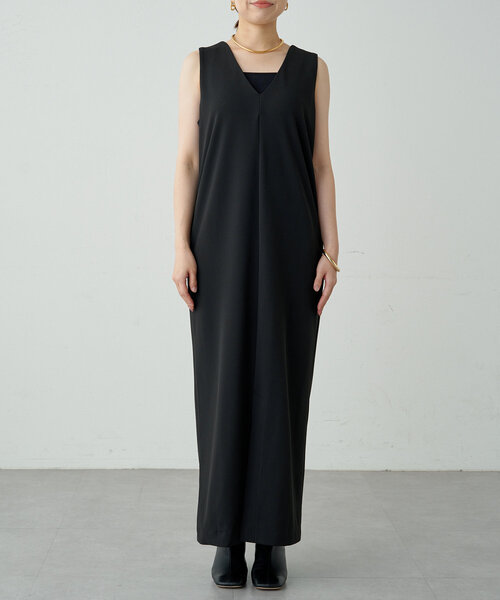 「LOUNGEDRESS」 ノースリーブワンピース MEDIUM ブラック レディース_画像8