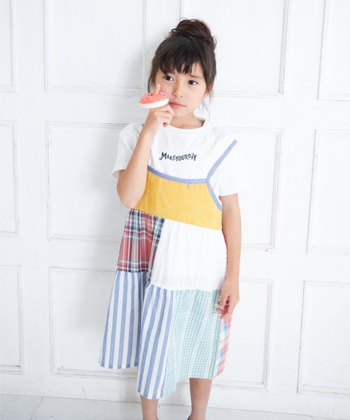 「MAKE YOUR DAY」 「KIDS」キャミソールワンピース 100 オレンジ キッズ_画像3