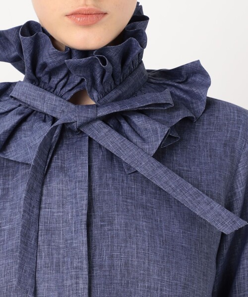 ブラウス シャツ BOURRIENNE PASTEL LIN MARINE リネンブラウス レディースの画像