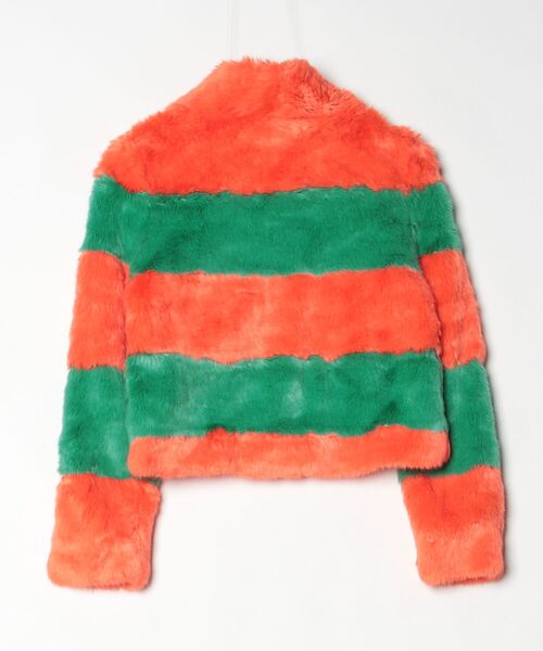 「JOYRICH」 ボーダー柄ジャケット S オレンジ レディース_画像2