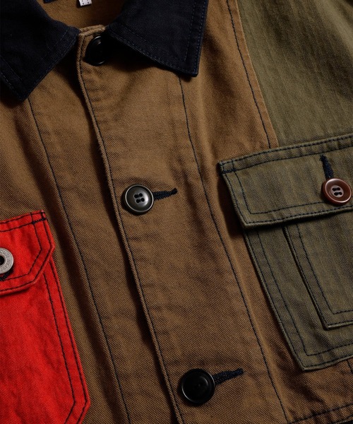 カバーオール 「FDMTL」PACHWORK COVERALL JACKET RINSE メンズ | FDMTL | 04