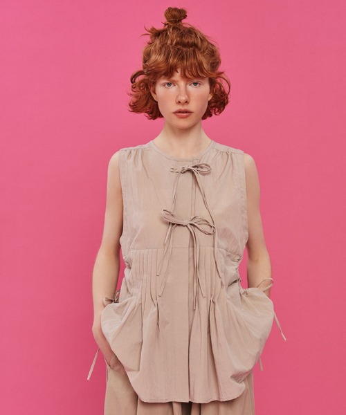 ベスト ジレ 「Limited Line」タックリボンジレ レディース | studio CLIP | 03