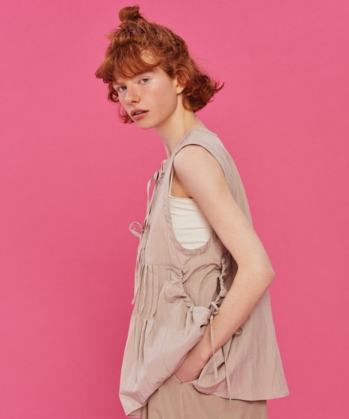 ベスト ジレ 「Limited Line」タックリボンジレ レディース | studio CLIP | 04