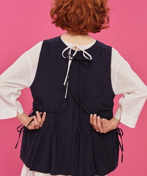 ベスト ジレ 「Limited Line」タックリボンジレ レディース | studio CLIP | 08