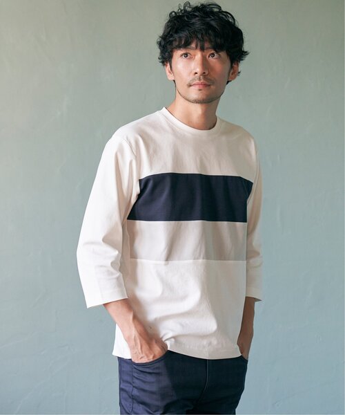 「ikka」 7分袖Tシャツ S ライトグレー メンズ_画像3