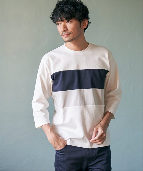 「ikka」 7分袖Tシャツ S ライトグレー メンズ_画像4