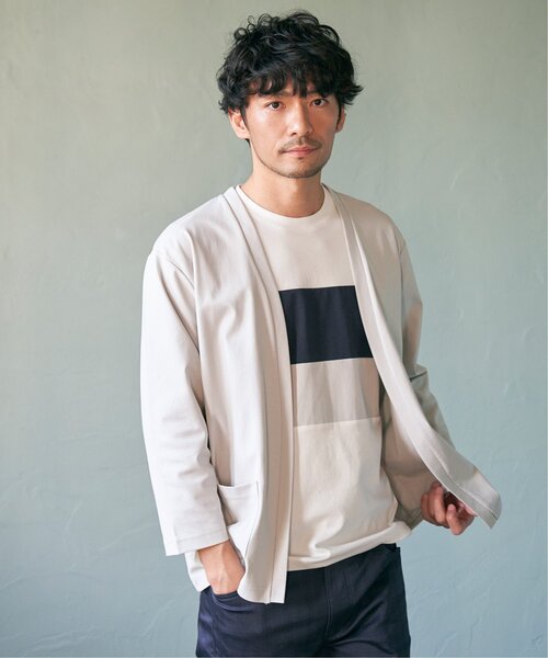 「ikka」 7分袖Tシャツ S ライトグレー メンズ_画像5