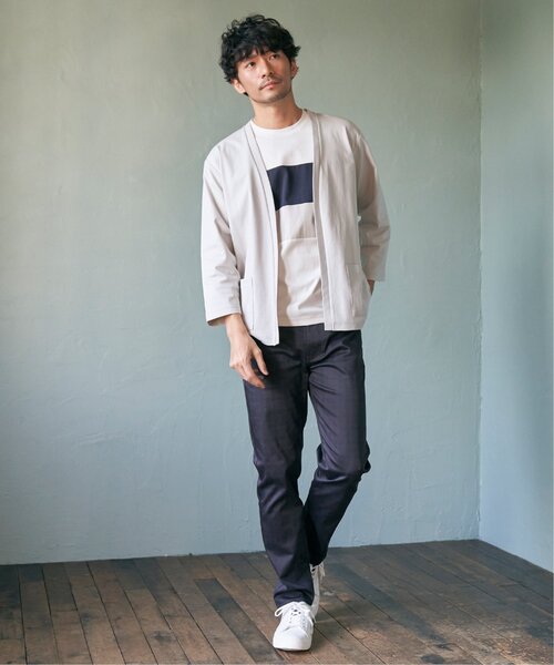 「ikka」 7分袖Tシャツ S ライトグレー メンズ_画像6