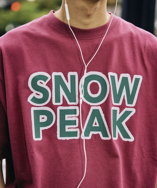 snow peak（スノーピーク） tシャツ 別注 マルチカラーロゴ プリントT