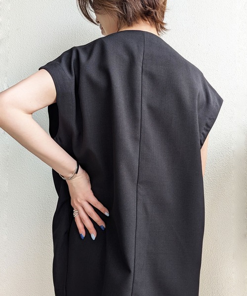 styiro（スタイロ） ベスト ジレ 夏 ノーカラー ダブルブレスト ベスト