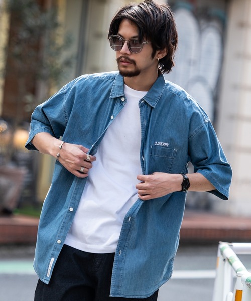 「GERRY」 半袖シャツ LL ネイビー メンズ_画像9