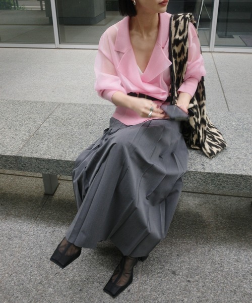 スカート MEDI LOW BELT PLEATS SKIRTの画像