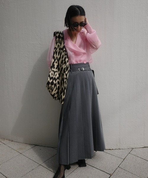 スカート MEDI LOW BELT PLEATS SKIRTの画像