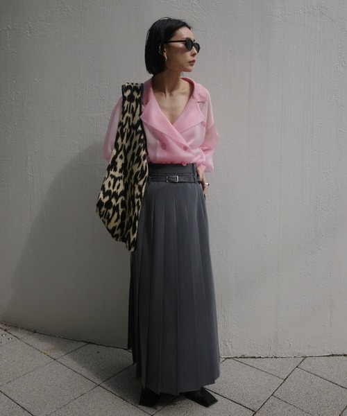 スカート MEDI LOW BELT PLEATS SKIRTの画像