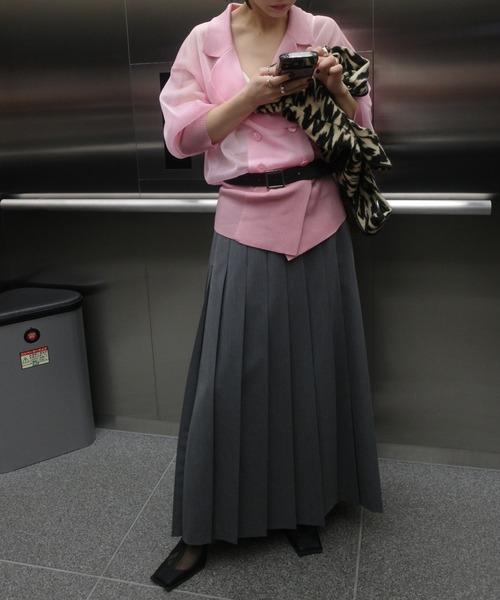 スカート MEDI LOW BELT PLEATS SKIRTの画像