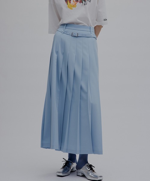 スカート MEDI LOW BELT PLEATS SKIRTの画像