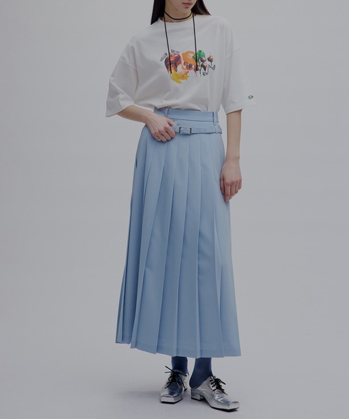 スカート MEDI LOW BELT PLEATS SKIRTの画像