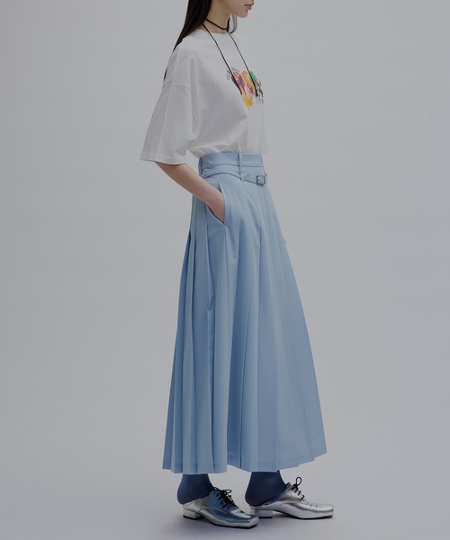 スカート MEDI LOW BELT PLEATS SKIRTの画像