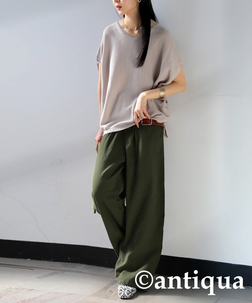 「antiqua」 チノパンツ LARGE ベージュ レディース_画像10
