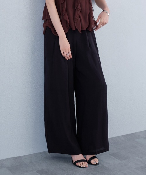 ワイドパンツ パンツ タックデザインリラックスワイドパンツ レディース | murea | 02