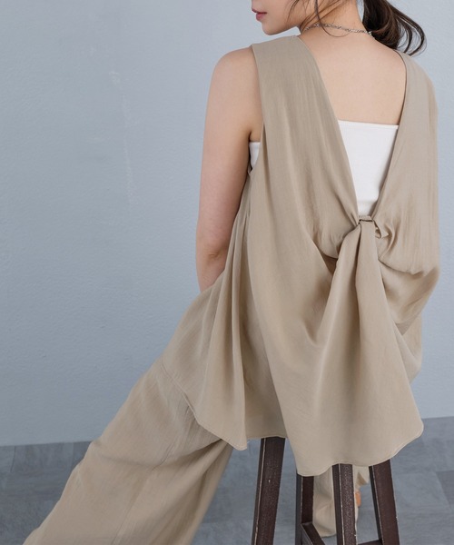 ワイドパンツ パンツ タックデザインリラックスワイドパンツ レディース | murea | 18