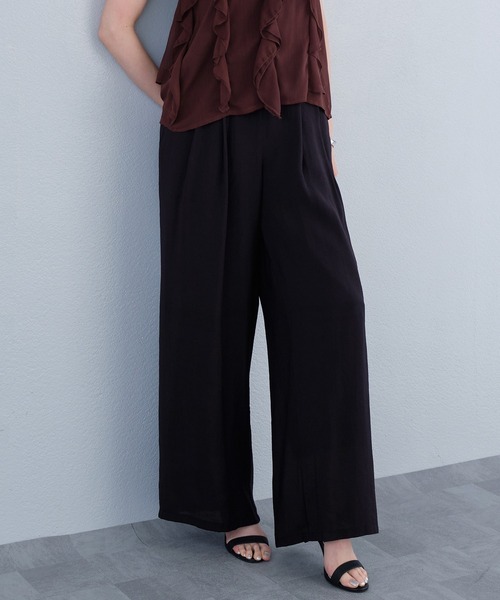 ワイドパンツ パンツ タックデザインリラックスワイドパンツ レディース | murea | 21