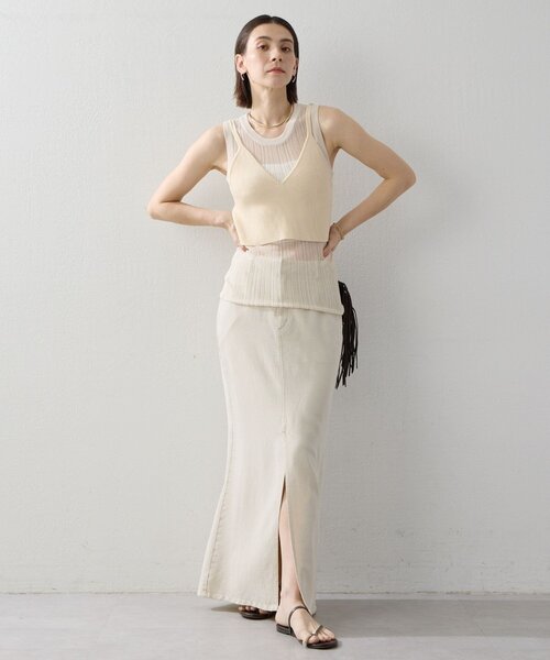 「GALLARDAGALANTE」 ロングスカート 0 ベージュ レディース_画像5