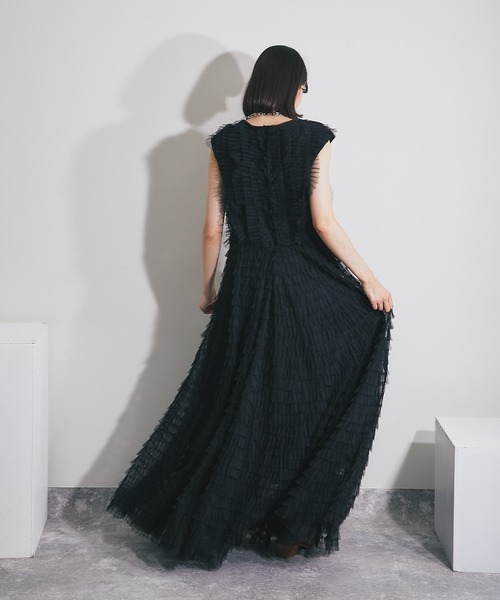 「SMILE ORCHID」 ノースリーブワンピース M ブラック レディース_画像5