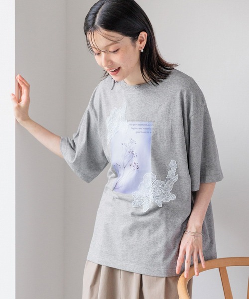 studio CLIP（スタディオクリップ） tシャツ 半袖 レースフラワー