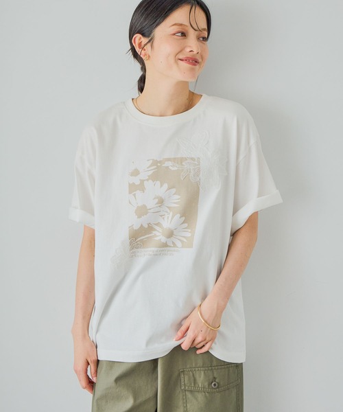 studio CLIP（スタディオクリップ） tシャツ 半袖 レースフラワー