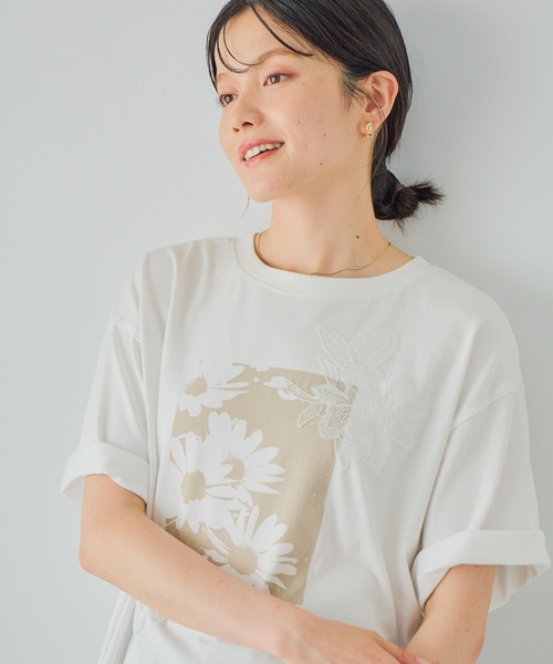 studio CLIP（スタディオクリップ） tシャツ 半袖 レースフラワー