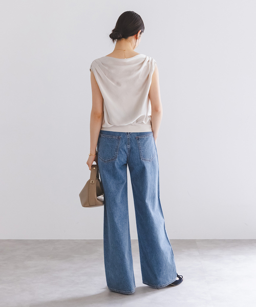 「NEEDBY heritage」 デニムハーフパンツ 25 ネイビー レディース_画像5