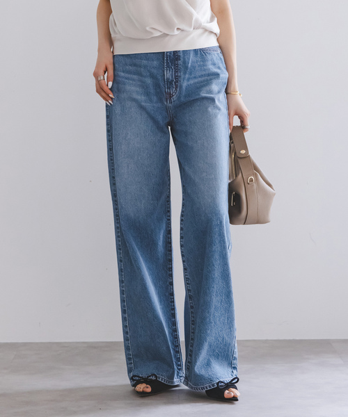 「NEEDBY heritage」 デニムハーフパンツ 25 ネイビー レディース_画像6