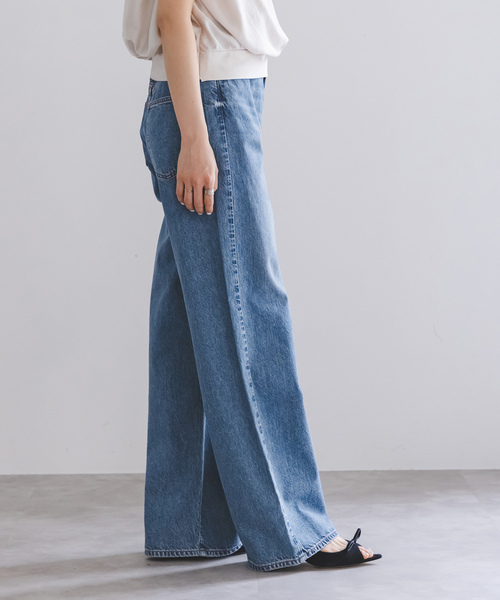 「NEEDBY heritage」 デニムハーフパンツ 25 ネイビー レディース_画像7