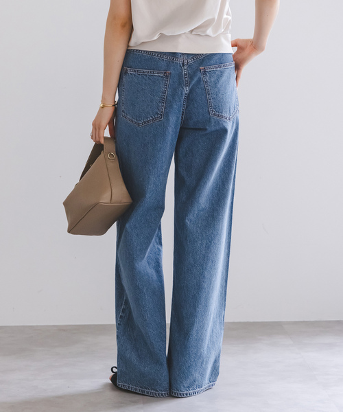 「NEEDBY heritage」 デニムハーフパンツ 25 ネイビー レディース_画像8