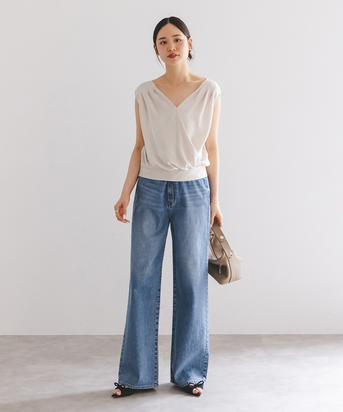 「NEEDBY heritage」 デニムハーフパンツ 25 ネイビー レディース_画像9