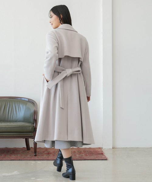 「TRUDEA」 トレンチコート MEDIUM ブラック レディース_画像3
