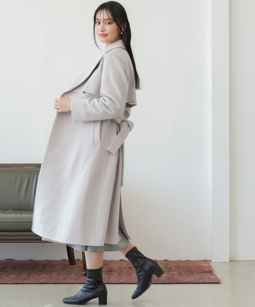 「TRUDEA」 トレンチコート MEDIUM ブラック レディース_画像4