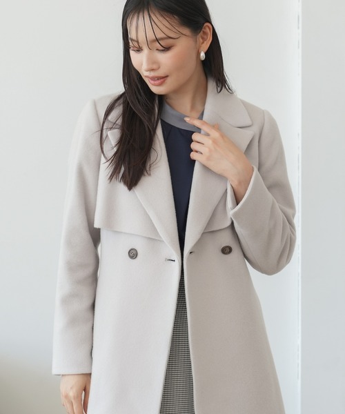 「TRUDEA」 トレンチコート MEDIUM ブラック レディース_画像5