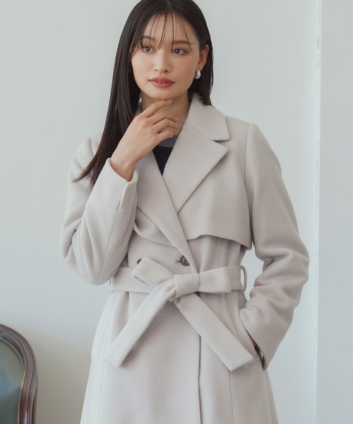 「TRUDEA」 トレンチコート MEDIUM ブラック レディース_画像8