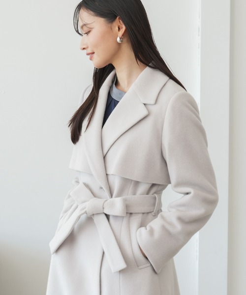 「TRUDEA」 トレンチコート MEDIUM ブラック レディース_画像9