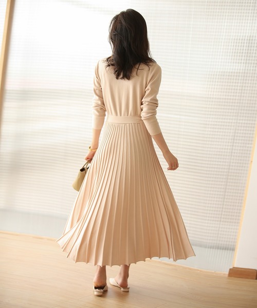 ワンピース リブプリーツAラインロングニットワンピース | SAISON DE PAPILLON | 11