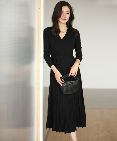 ワンピース リブプリーツAラインロングニットワンピース | SAISON DE PAPILLON | 20