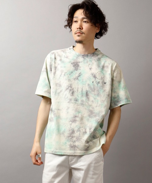 メンズ タイダイ柄シャツ 染めプリント ストリート P00579 SILVER BULLET ロンT メンズ ブランド 長袖 Tシャツ インナー