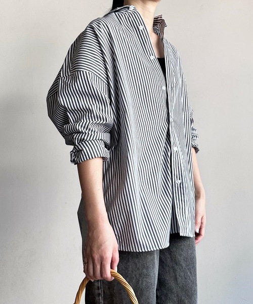 3125【人気ブラック・サイズ3】 コモリ コットン L/S バンドカラーシャツ 3125【人気ブラック・サイズ3】 コモリ コットン L/S バンド