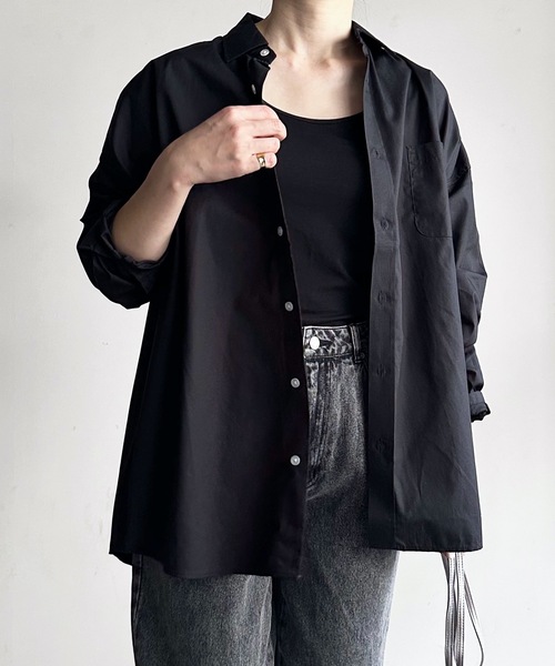 ブラウス シャツ ビッグシルエット コットンツイル 硫化染め レギュラーカラーシャツ レディース レディース メンズ COMMON WARE ブラウス シャツ COMMONWARE:ビッグサイズ