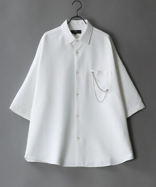 シャツ ブラウス SITRY wide dress shirt with chain/別注 チェーン 