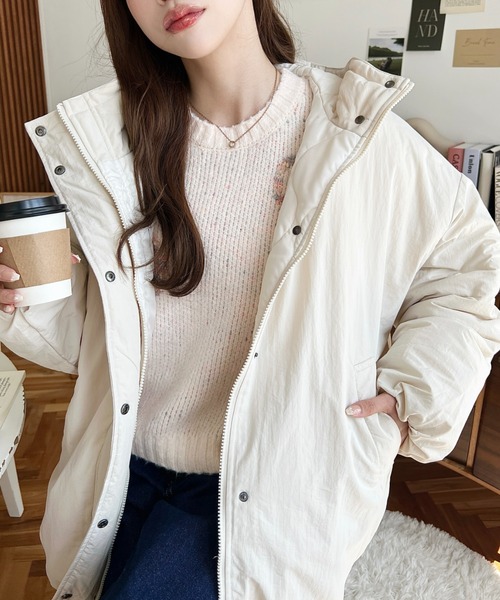【SALE】クロップド キルティング ナイロンジャケット moment+ ブルゾン ジャンバー シャカシャカナイロン裏キルト