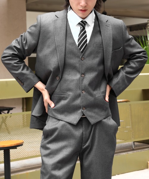 【美品】HACKETT LONDON スリーピーススーツ セットアップ スーツ／スリーピース／フォーマル兼用／2つボタン／シャドー