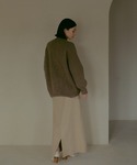 スカート ハイウエストウールロングスカートの詳細画像2